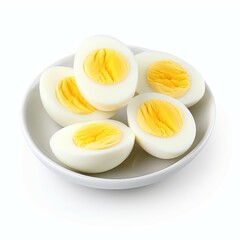 Poster - boiled eggs on white background