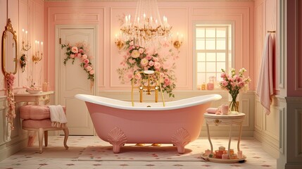 Poster - blush pink bath