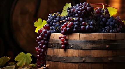 Canvas Print - harvest vineyard grape background