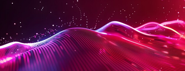 Wall Mural - Red and Purple Neon Lofi Wave Background