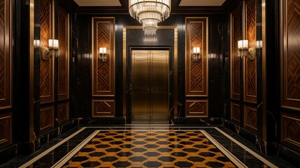 Sticker - sleek elevator interior