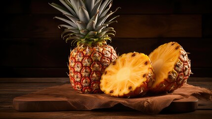 Poster - exotic raw pineapple fruit