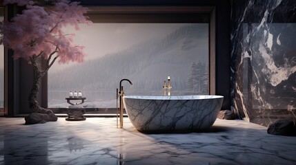 Wall Mural - marble blurred interior bathroom