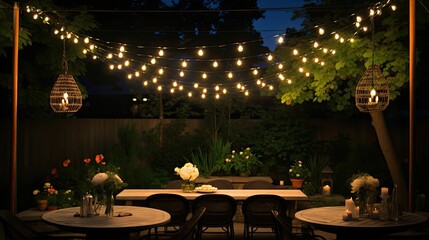 Wall Mural - festive string light invitation