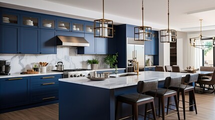 Wall Mural - kitchen navy blue home decor