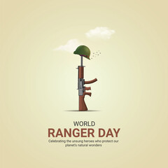 Wall Mural - World Ranger Day creative ads design. World Ranger Day, July 31, vector, 3d illustration