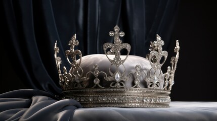 Wall Mural - elegant queen crown silver