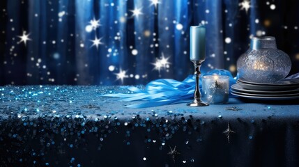 Poster - magical blue and silver glitter