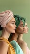 © liliyabatyrova - Three women wearing colorful head scarves stand side by side