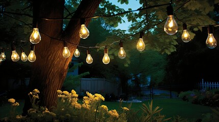 Canvas Print - patio bulb string lights