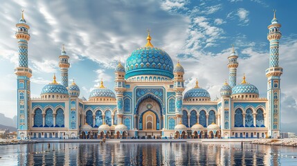 architecture landmark travel dome building mosque sky religion islam reflection asia famous muslim tourism