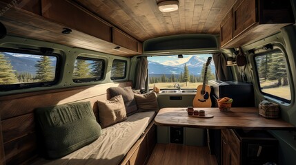 Wall Mural - paneling van interior