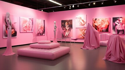 Wall Mural - sculptures pink presentation