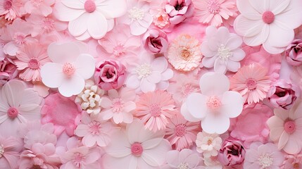 Poster - garden pink floral background