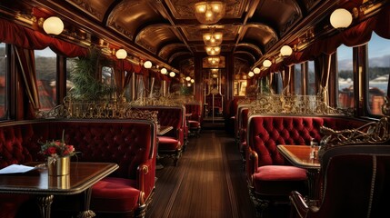 vintage steam train interior