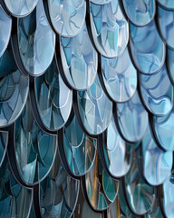 Glass Blue Texture Of Dragon Scales Closeup As A Seamless Fill Tile