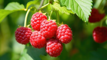 Canvas Print - bush berries raspberry fruit