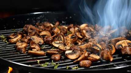 Wall Mural - skilled cooking champignon mushroom