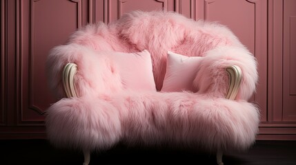 Sticker - luxurious pink fur