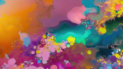 Poster - Abstract color splash, exploding colorful pigments, particles artistic concept background.