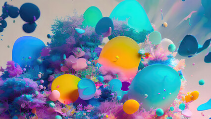 Poster - Abstract color splash, exploding colorful pigments, particles artistic concept background.