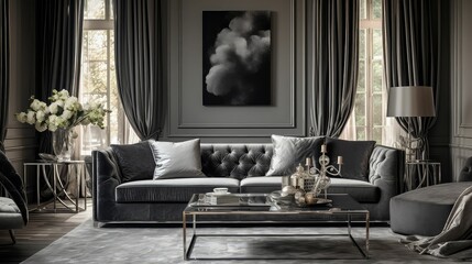 Poster - cozy gray couch