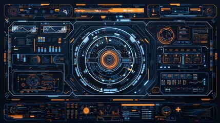 a sleek fui interface design overlay that is designed for 16:9 resolution and includes a collection 
