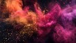 © Антон Сальников - A colorful paint powder splash banner background frame illustration for holi celebrations, festivals, and dj events