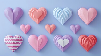 Wall Mural - The template for this cute set of hearts is an isolated modern element in the art style.