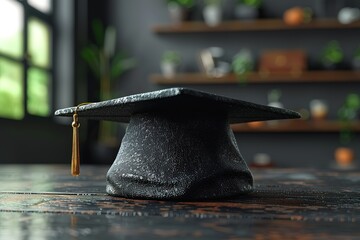 Wall Mural - congratulations with graduation hat.