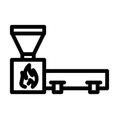 drying wood pellets line icon vector. drying wood pellets sign. isolated contour symbol black illustration