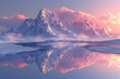 © Oranuch - Sunlight reflecting off glacier ice and peaks, creating a radiant glow, copy space, enchanting winter view, dynamic, blend mode, twilight sky backdrop