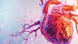 © furyon - threedimensional illustration of the human heart and cardiovascular system medical concept