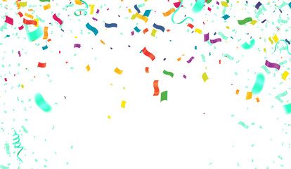 Wall Mural - Colorful Confetti on White Background. Vector Illustration EPS10