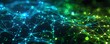 © Rattanathip - Abstract digital network, futuristic technology background with blue and green connections, representing data and communication flow.