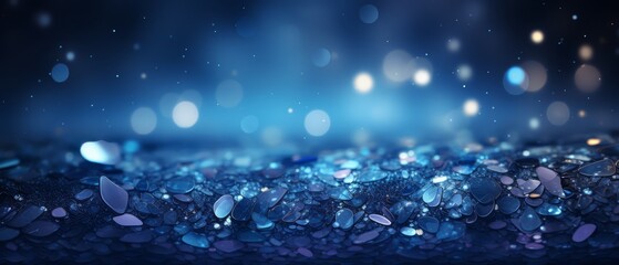 Wall Mural - Blue glitter background with soft, shimmering highlights,