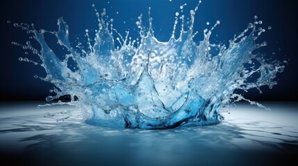 mesmerizing blue water droplets exploding into a shower 