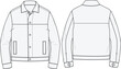 © 212069668 - Classic Work Jacket technical CAD fashion illustration front and back views