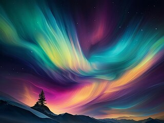 Wall Mural - Aurora's Chromatic Symphony