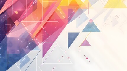 Striking Geometric Abstract Background with Vivid Gradient Shapes and Composition Principles