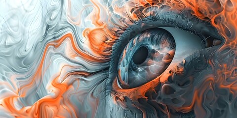Wall Mural - eye reflects entire cosmos captivating blend of scifi and artistic vision. concept sci-fi art, cosmi