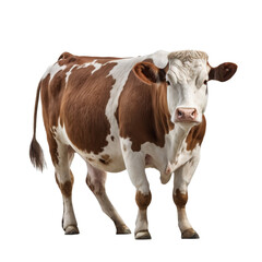 Wall Mural - Hereford cow on the transparent background PNG. AI generative	
