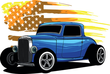 Wall Mural - draw of hot rod car vector illustration design