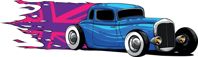 Wall Mural - draw of hot rod car vector illustration design