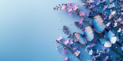 Poster - blue sky and flowers