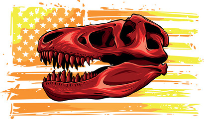 Canvas Print - skull of dinosaur tyrannosaurus rex. vector illustration design