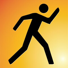 running stick figure symbol