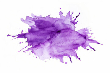 Wall Mural - Purple watercolor blot isolated on a white background. AI generative