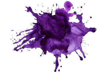 Wall Mural - Purple watercolor blot isolated on a white background. AI generative