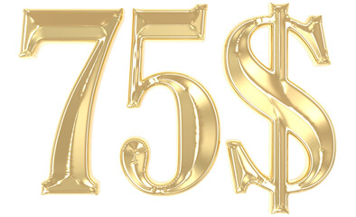 Wall Mural - Dollar Gold Number 3D Rendering
